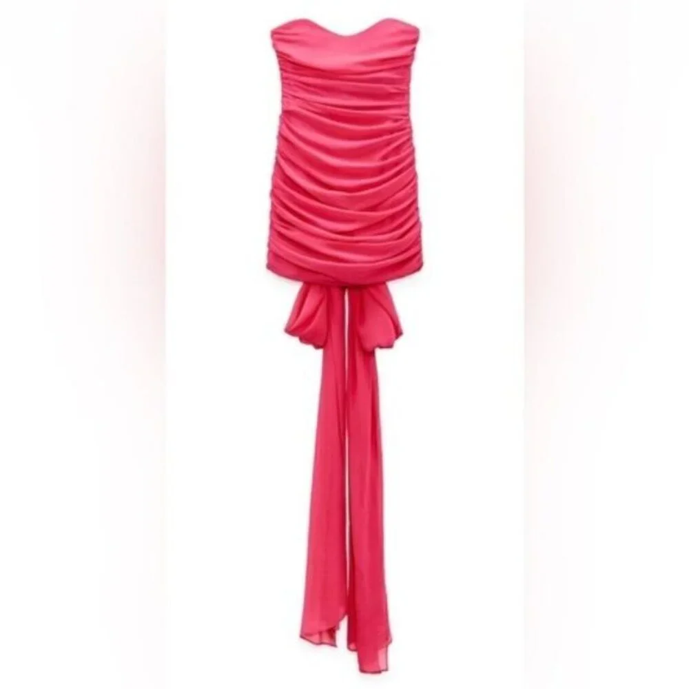 ZARA PINK DRAPED DRESS Summer fav - Picture 8 of 16